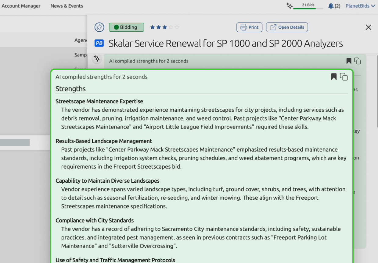 Intelligent Bid Assessment