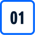 1 on blue corner box