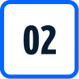 2 on blue corner box