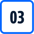 3 on blue corner box