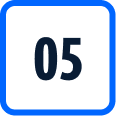 5 on blue corner box