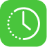 clock on green squre icon