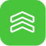 two arrow up on green square icon
